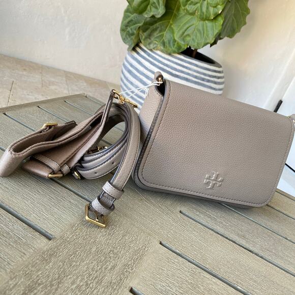 Tory Burch THEA FLAP CROSSBODY 144688 Grey Heron - Picture 1 of 9